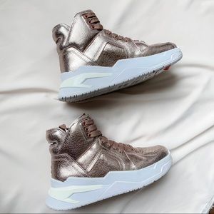BALMAIN B Ball Metallic High Top Sneaker